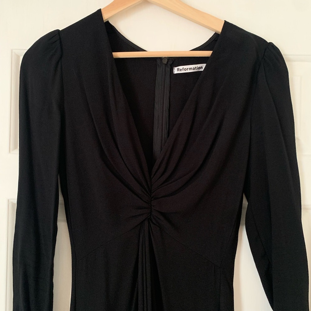 Reformation Gatsby Dress in Black - Picture 3 of 5